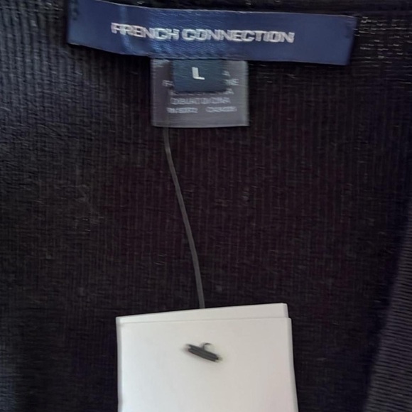 $118 French Connection Black Sheer Sleeve Wrap Blouse - Picture 7 of 7